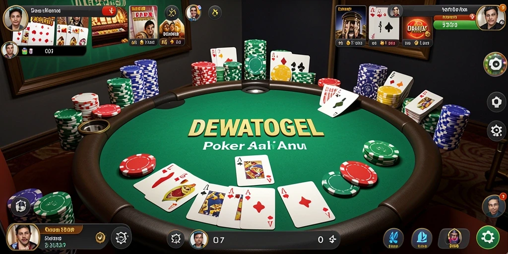 Tampilan gameplay Poker yang seru dan menantang di DEWATOGEL.