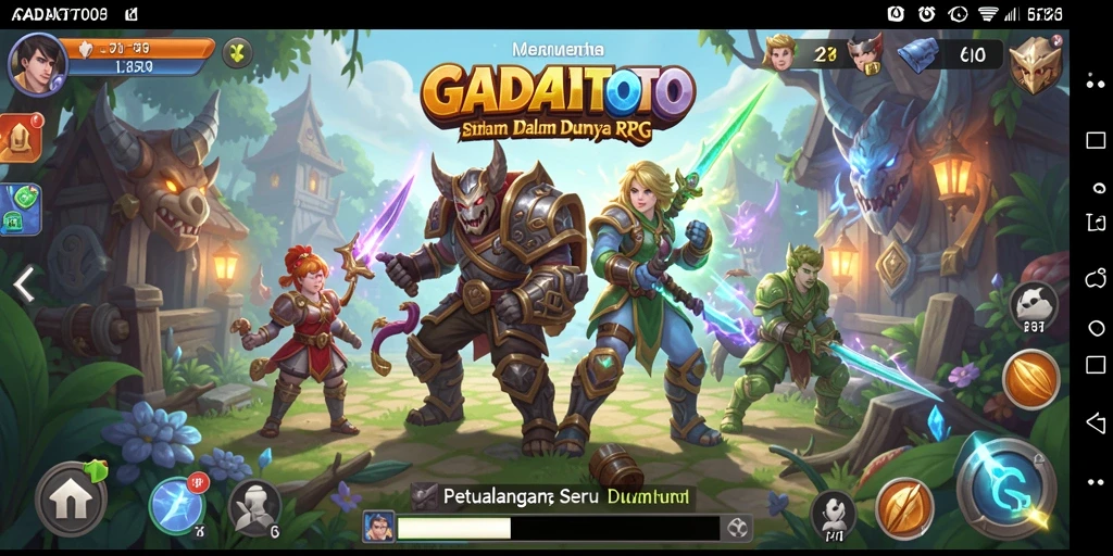 Tampilan gameplay RPG GADAITOTO yang penuh aksi dan strategi.