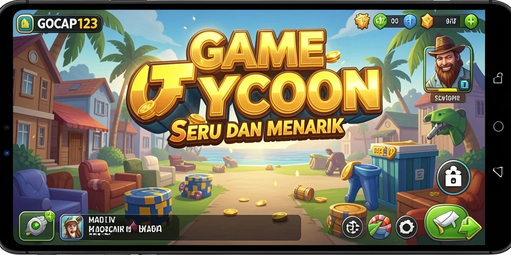 Tampilan gameplay GOCAP123 yang memukau dengan elemen Tycoon.