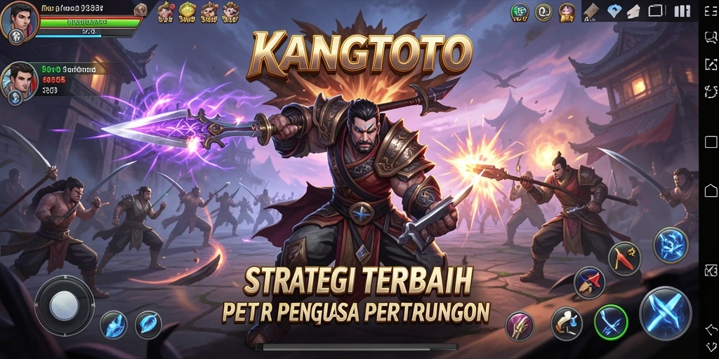 Tampilan gameplay KANGTOTO dengan pertempuran strategis dan pengelolaan sumber daya.
