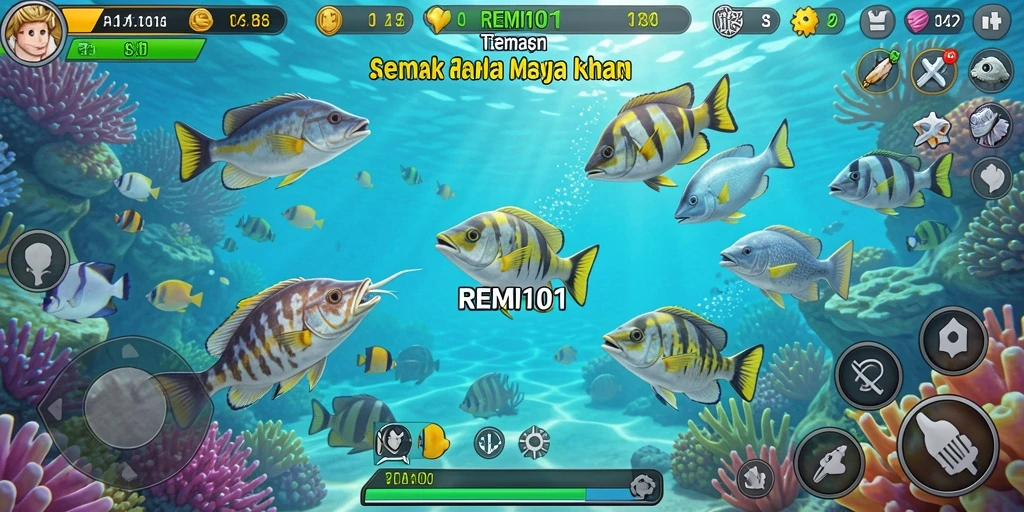 Screenshot dari gameplay Tembak Ikan yang seru dan menantang.