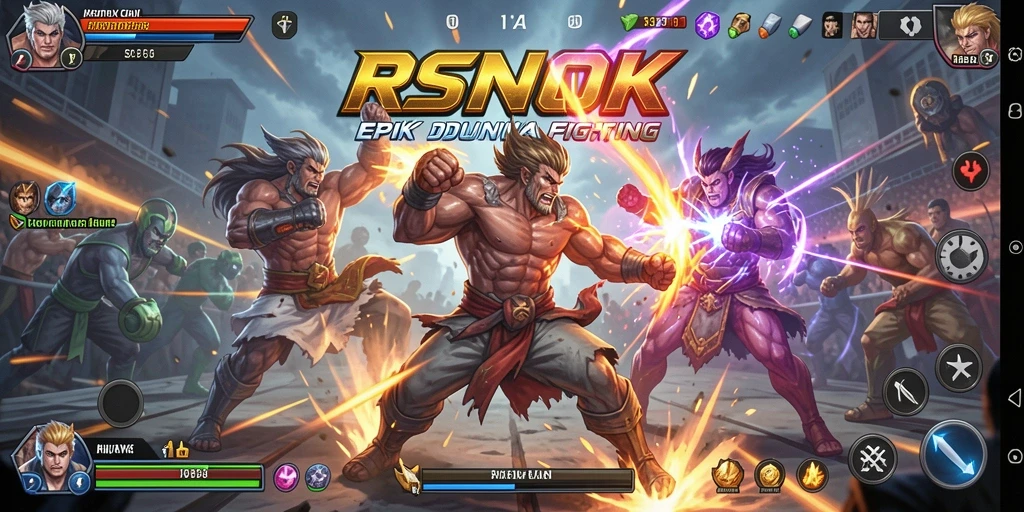 Screenshot RSNOK menampilkan aksi pertarungan yang dinamis dan menarik.