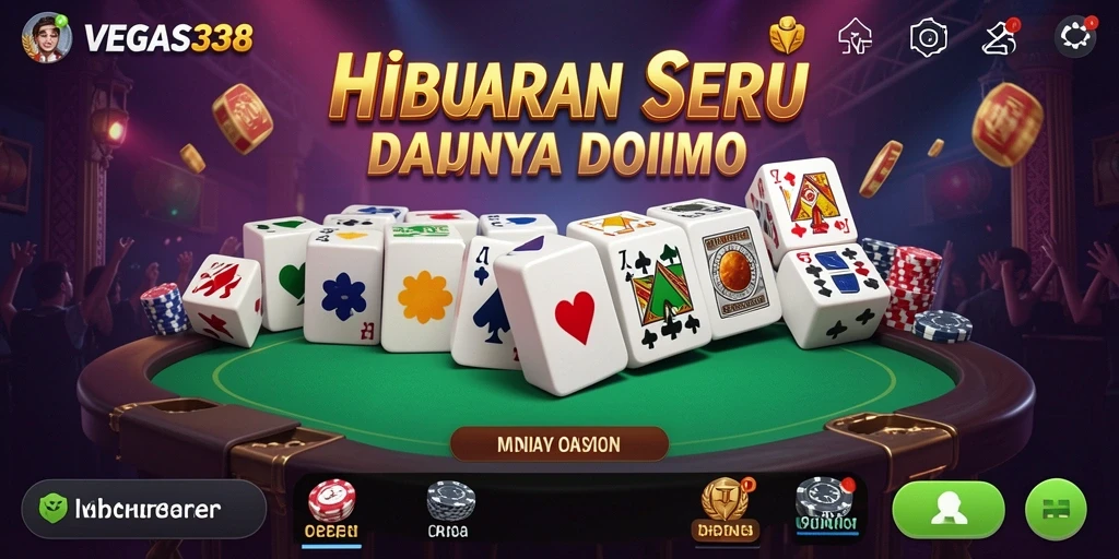 Screenshot gameplay <strong>VEGAS338</strong> menunjukkan keseruan dalam permainan Domino yang menantang.