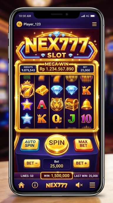 Tampilan aplikasi nex777 yang mudah digunakan.